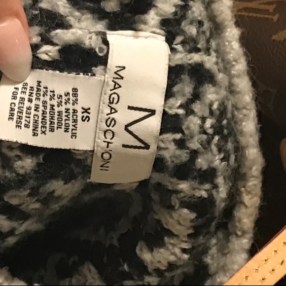 COPY - Magaschoni multi grey sweater waffle turtleneck mock neck - Picture 4 of 5